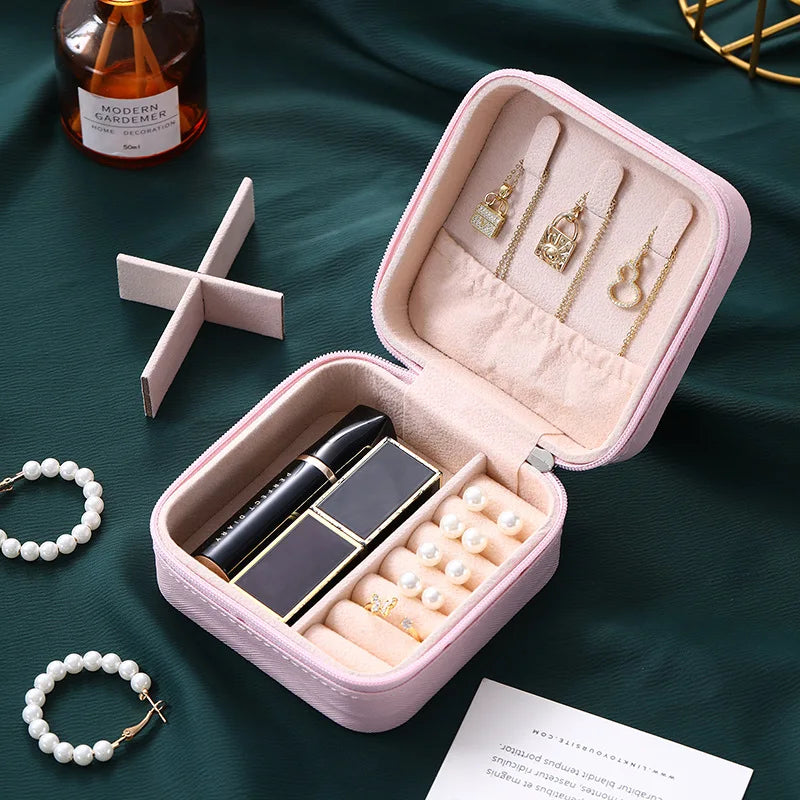 Boîte à bijoux Simple, vente en gros, boîte de rangement Portable pour bagues, colliers, boucles d'oreilles, clous d'oreilles, organisateur de bijoux, vente en gros