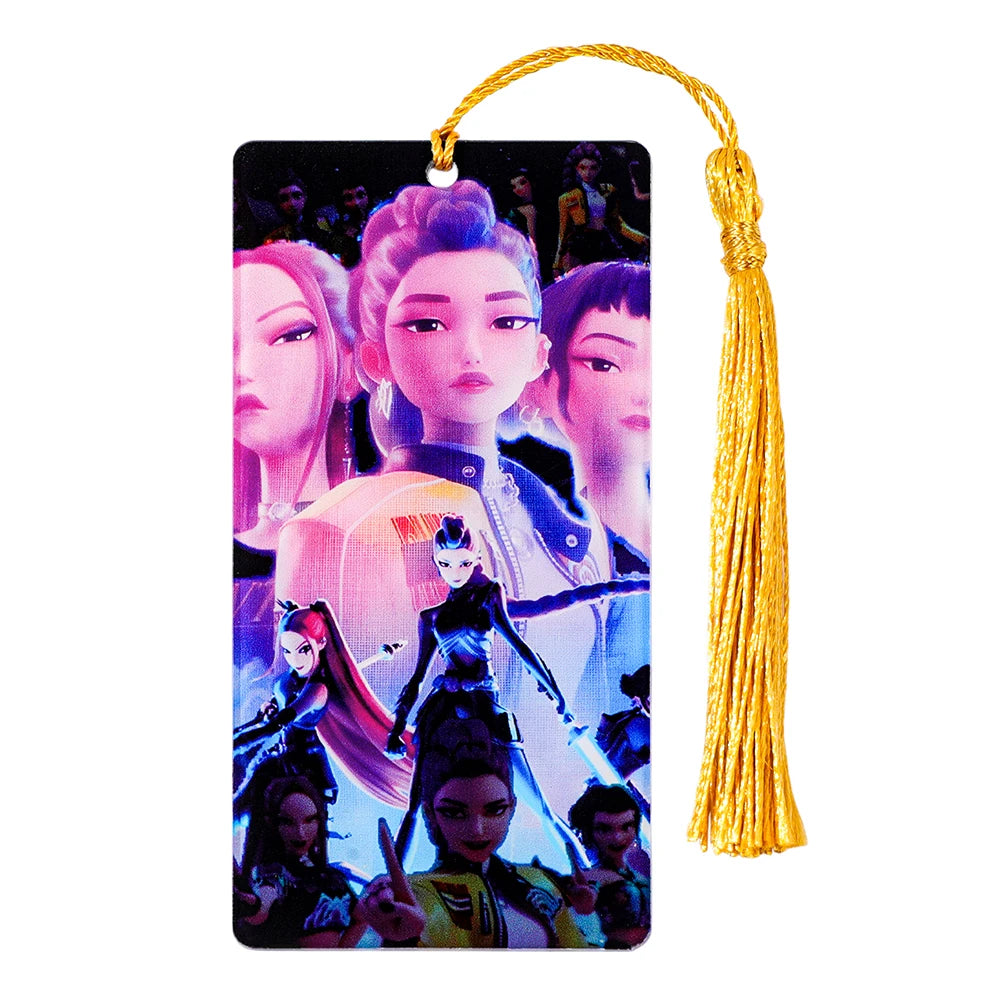 Marque-pages acryliques Kpop Demon Hunters - Accessoire de livre - Fournitures de lecture - Cadeau pour enseignants - Accessoires Kpop Demon Hunter - Papeterie mignonne