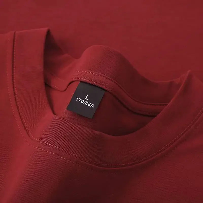 600 grammes 100% coton hommes surdimensionné poids lourd t-shirt été femmes à manches courtes haut décontracté hommes t-shirts