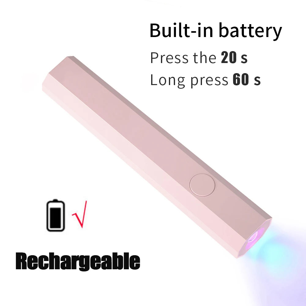 Convenient Handheld Mini UV Light Cure Nails Lamp for Gel Nails LED Nail Lamp for Gel Polish Manicure Nail Dryer for Fast Curing