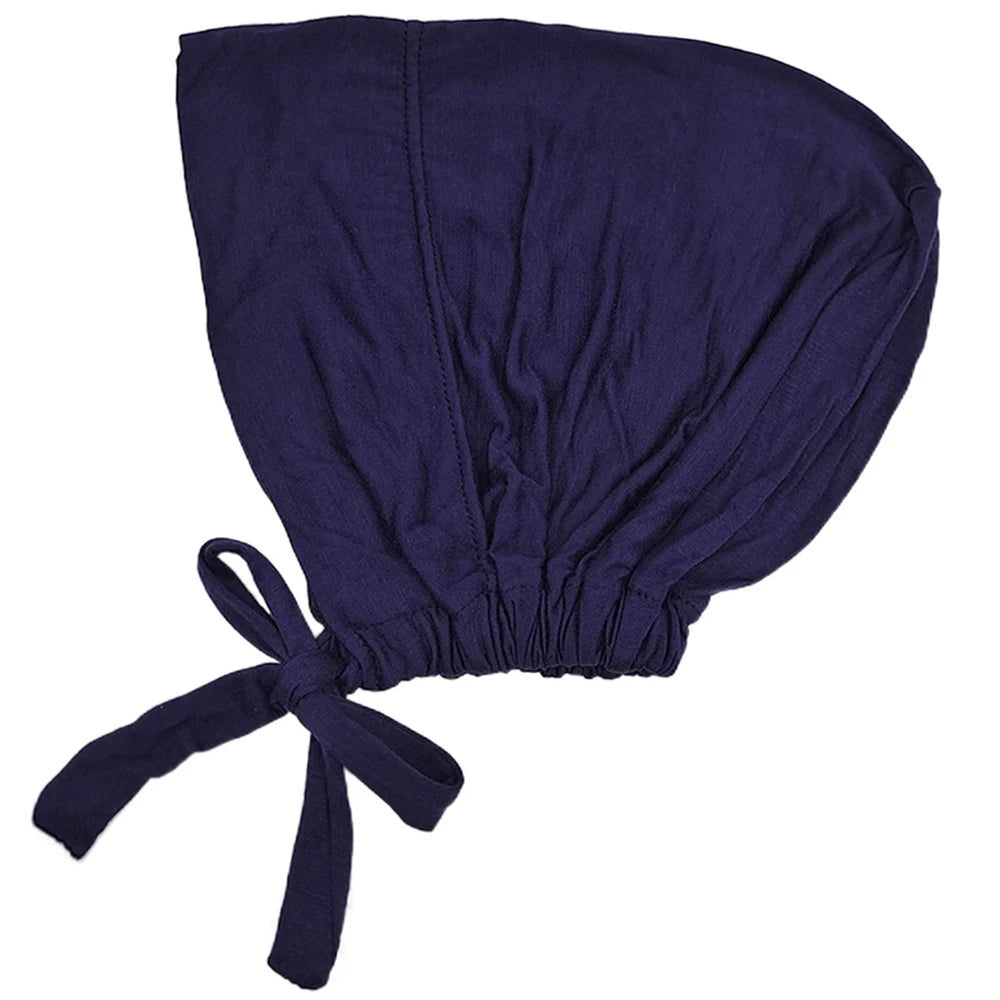 Turban musulman Modal, chapeau intérieur Hijab, sous-écharpe islamique, Bonnet indien, couvre-chef féminin, Turban Mujer Hijab avec corde