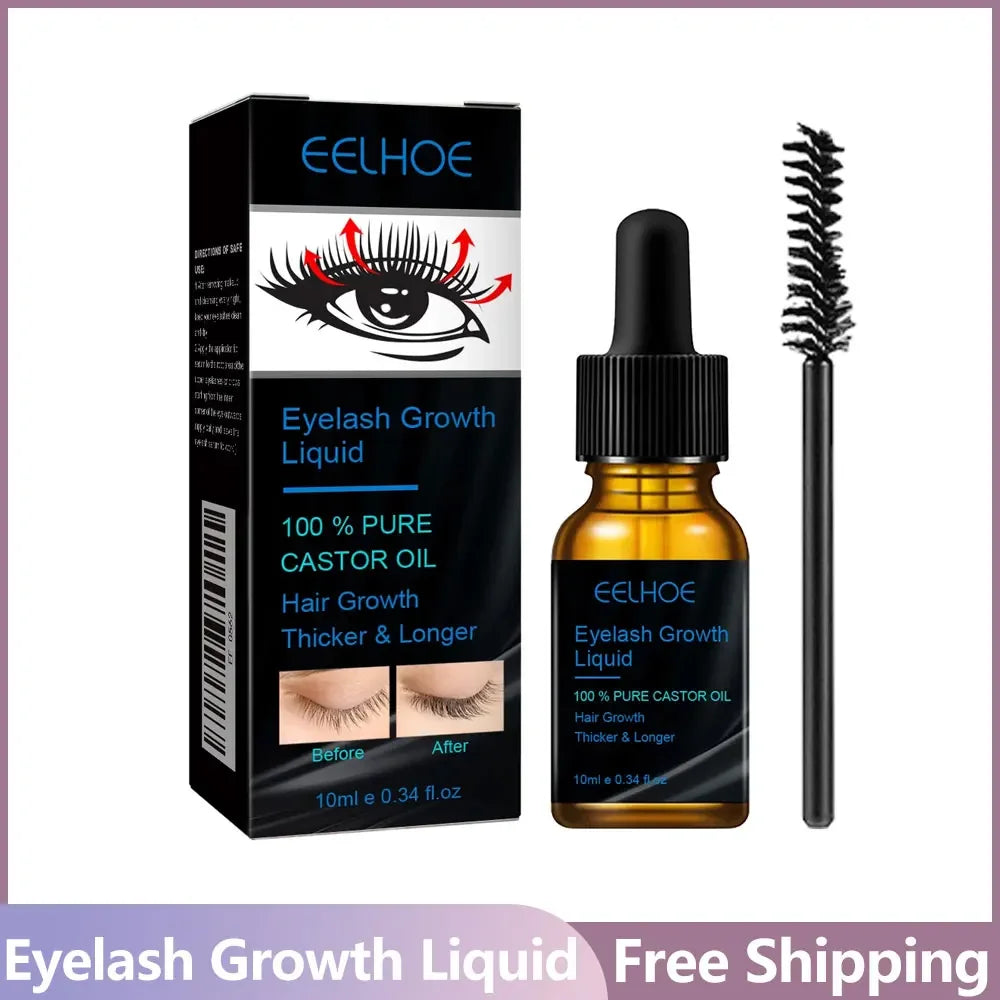 Sérum liquide hydratant à l'huile de ricin naturelle pour la croissance des sourcils, épaississants et fins, pour extensions de cils. Produit de maquillage féminin