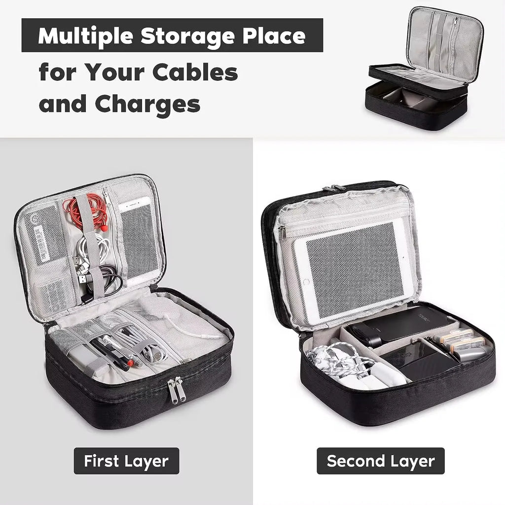 Sac de rangement de câbles étanche, organisateur d'accessoires électroniques numériques, étui de rangement de câbles de voyage Portable pour chargeur de câbles