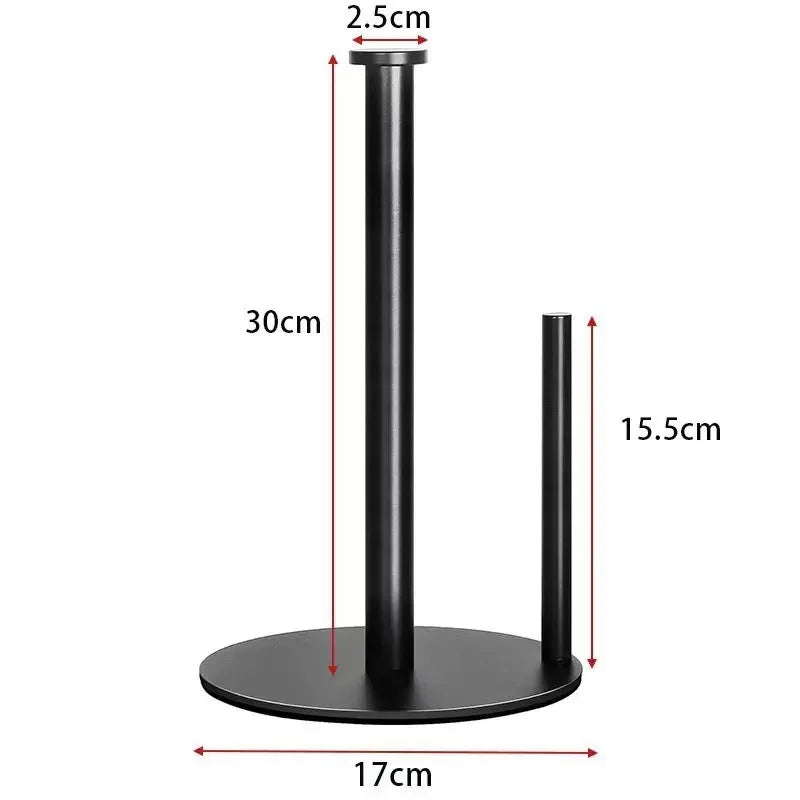 Porte-rouleau de cuisine en acier inoxydable avec base lestée - Organisateur de comptoir robuste et peu encombrant pour essuie-tout