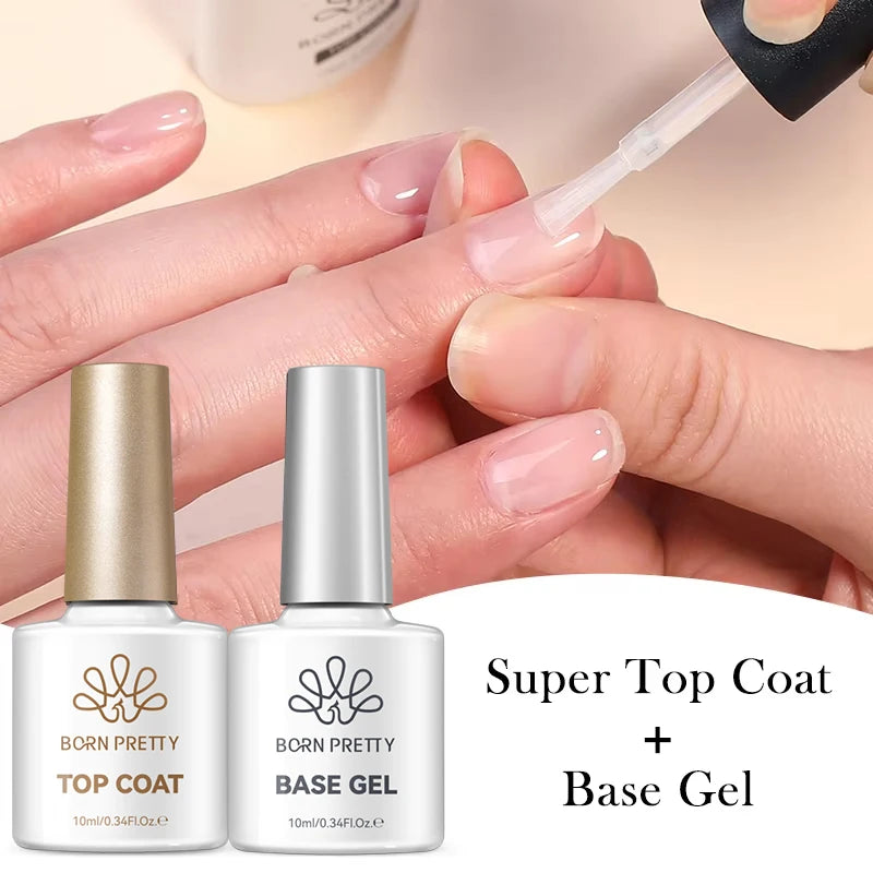 BORN PRETTY 10ml Base Gel couche de finition Gel de caoutchouc Gel de renfort pour ongles outils tremper UV LED vernis à ongles fonction Gel
