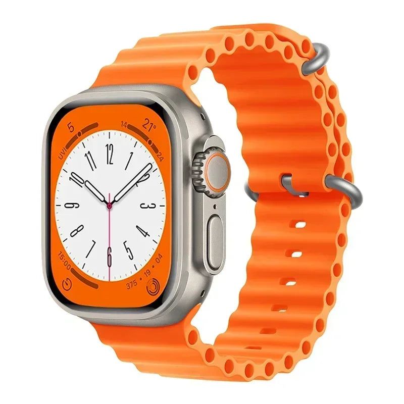 Bracelet océan en Silicone pour bracelets de montre Apple 45mm 46mm 40mm Ultra 2 49mm 44mm 41mm 38-42mm bracelet de sport série 10 9 8 7 6 5 4 SE