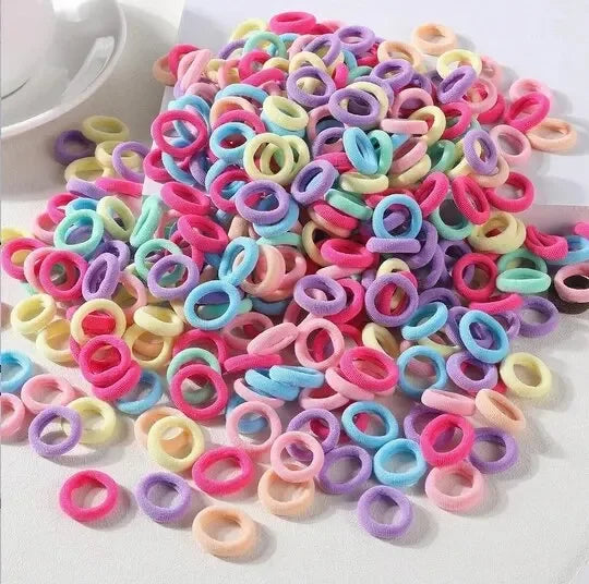 100/300/500 Pcs Girls Colorful Elastic Hair Bands Ponytail Hold Hair Tie Rubber Bands Scrunchie Hair Accessories Bands for Girls