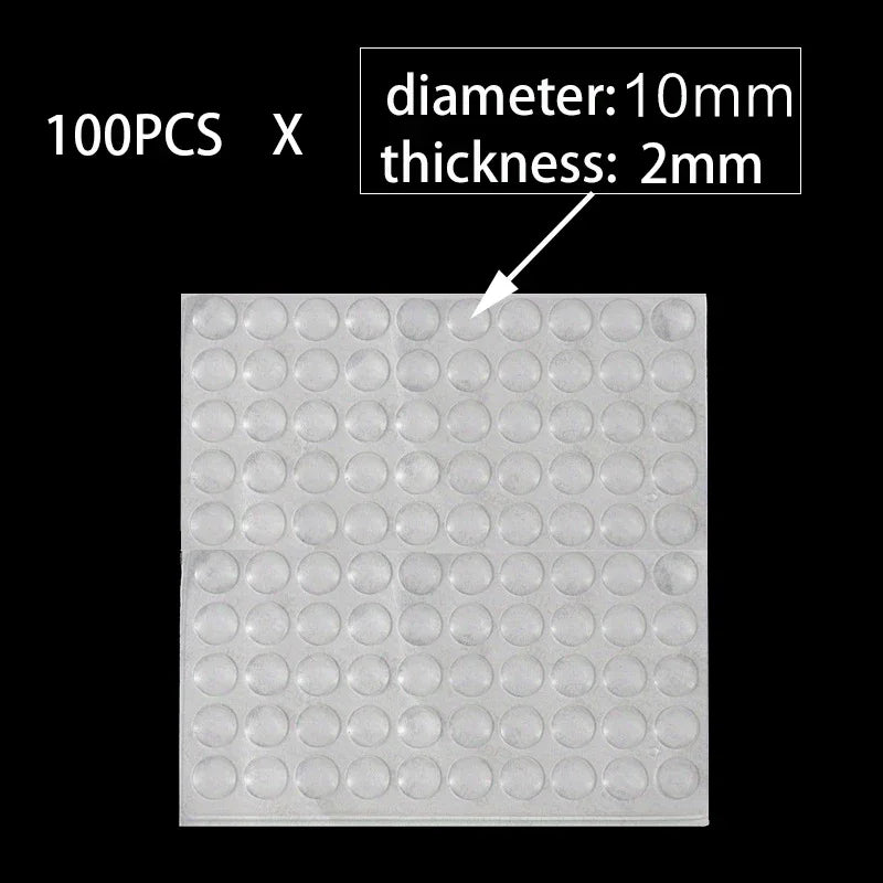 100 patins antidérapants en silicone souple pour pieds de meubles, amortisseurs et butoirs de porte/tiroir
