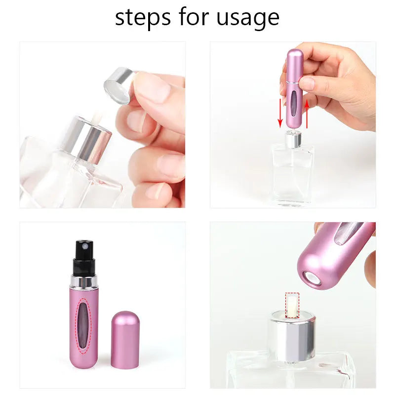Flacon de recharge de parfum de 5 ml, mini vaporisateur portable rechargeable, pompe à parfum, récipient cosmétique vide, atomiseur pour voyage, accessoire tendance