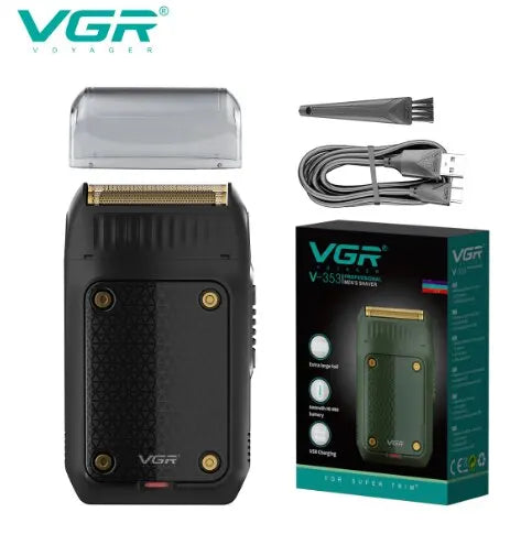 Rasoir professionnel VGR V-353, tondeuse à barbe portable rechargeable, mini rasoir pour hommes