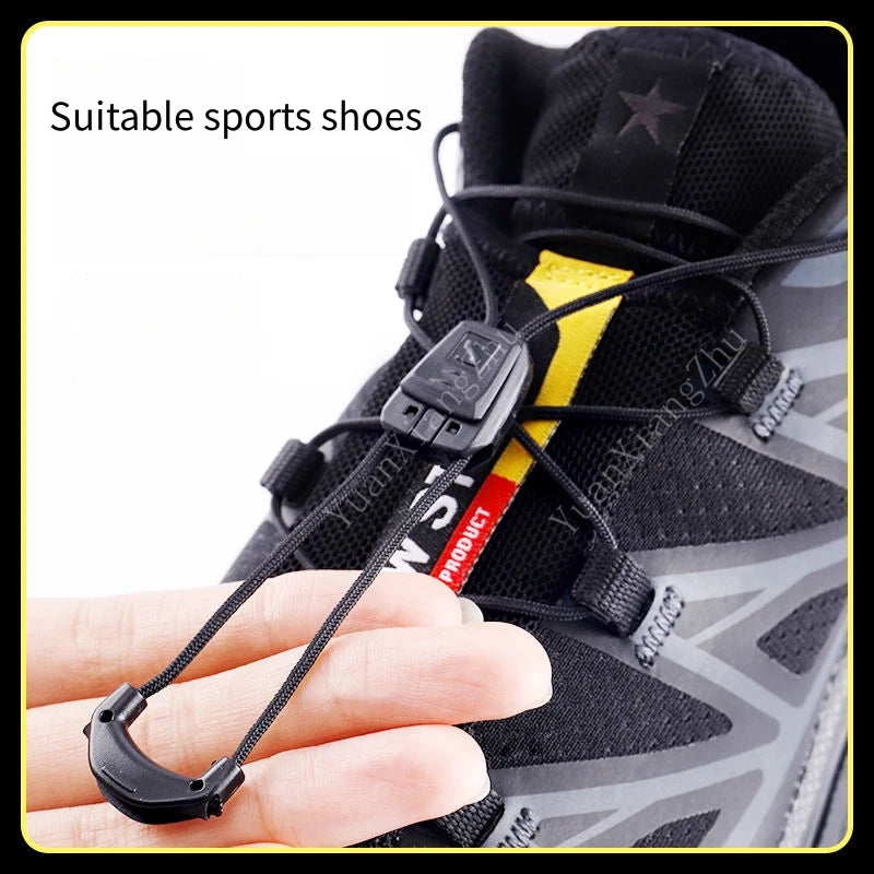 Lacets de chaussures sans nœuds, lacets ronds de tennis, pour adultes et enfants, pour baskets de course, noirs et blancs, accessoires de chaussures
