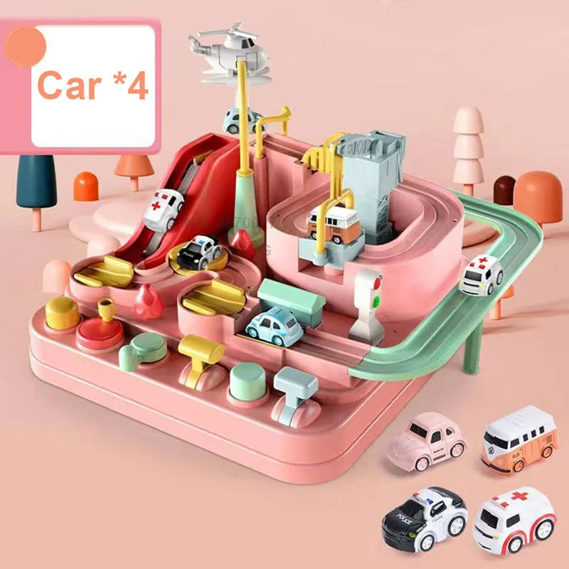 Hot Racing Rail Car Model Train Track Adventure Game Animals Space Rocket Toys Children Educational Brain Mechanical Interactive