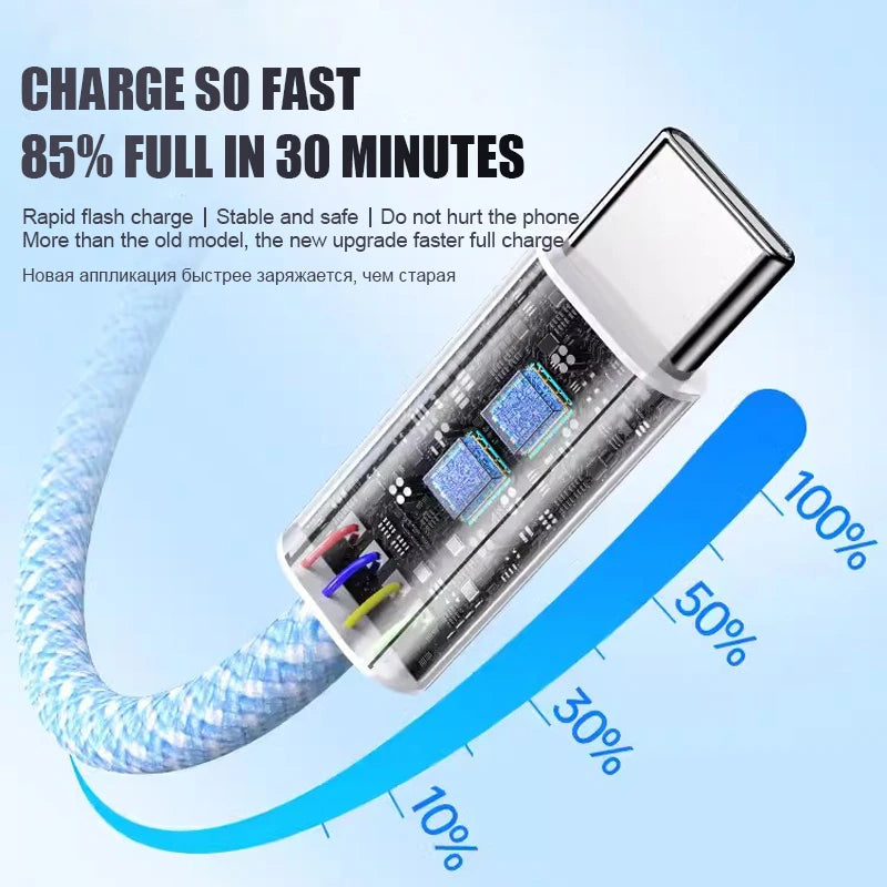 PD 60W chargeur rapide 5A USB C à câble de Type C pour Apple iPhone 16 15 Pro Max Plus charge rapide pour Huawei Samsung Xiaomi câble