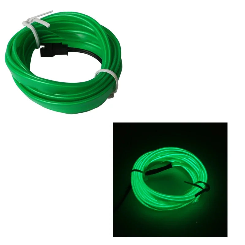 5m Car Interior Atmosphere Lighting LED Strip 5V DIY Flexible EL Cold Light Line Tube With USB Auto Decoration Ambient Lamp