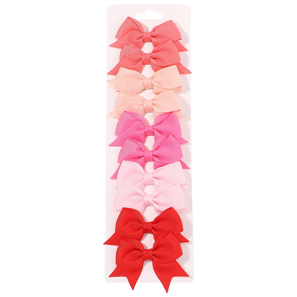 Pinces à cheveux avec nœud papillon en ruban solide, 10 pièces/ensemble, jolies Barrettes faites à la main pour bébés filles, couvre-chef, accessoires pour enfants