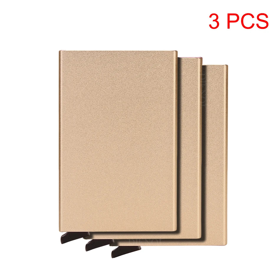 Hommes ID crédit porte carte bancaire portefeuille Anti Rfid intelligent Anti Rfid blocage protégé magique Pop Up mince petit argent portefeuilles étui