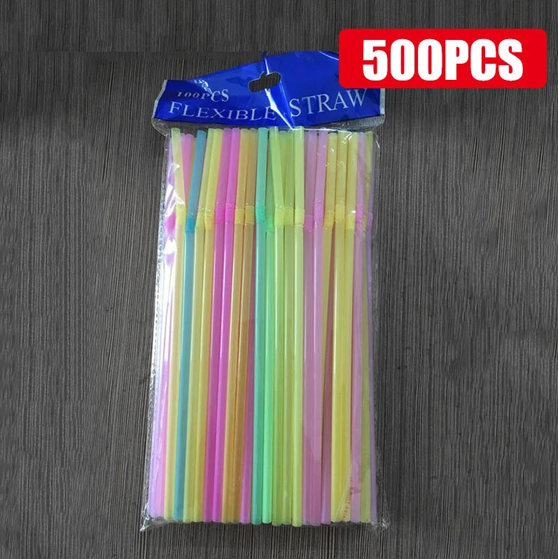 50-1000 pièces paille multicolore boire des pailles d'art pour les fournitures de fête de mariage boisson cuisine Cocktail paille à boire