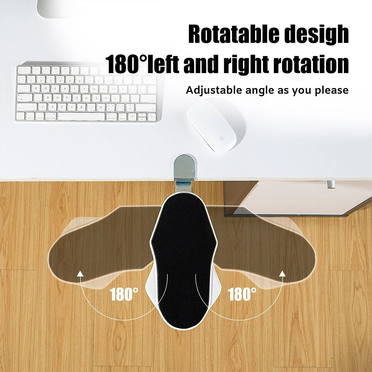 Support de bras pour ordinateur portable (1 pièce) adapté aux bureaux, réglable en rotation, avec plateau d'extension pour le poignet, pour une utilisation à domicile.