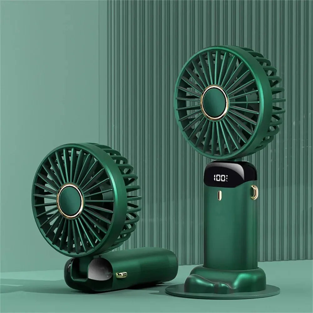 Portable Handheld Personal Rechargeable Fan LED Digital Display 90°Adjustable  Rechargeable Fan , 5 Speed Wind Mini Aromatherapy