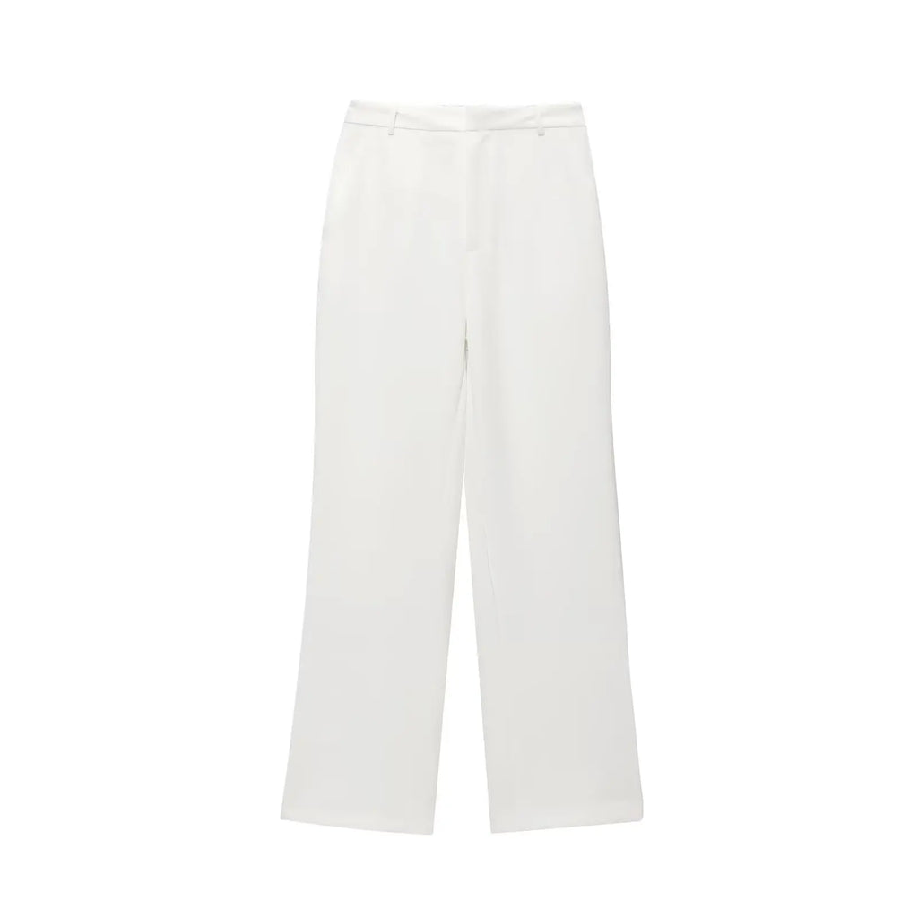 TFMLN – ensemble deux pièces pour femmes, mode, Slim, revers, fermeture éclair, manches courtes, manteau, haut, jambes larges, pantalon, loisirs, noir, été, 2025