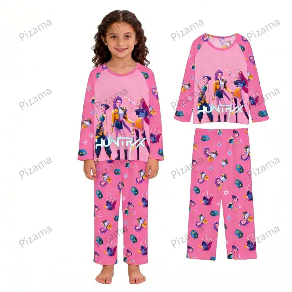 Pyjama K-Pop Chasseurs de Démons, ensemble 2 pièces pour enfants, manches longues et pantalon, collection automne. Convient aux garçons, filles, bébés et adolescents