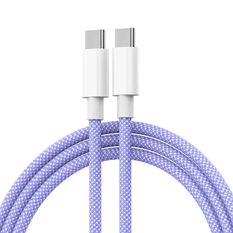 Câble couleur ZIJAZO USB-C à Type C pour Apple iPhone 15 PD 60W charge rapide pour Huawei Xiaomi Samsung câble de tissage de Type C