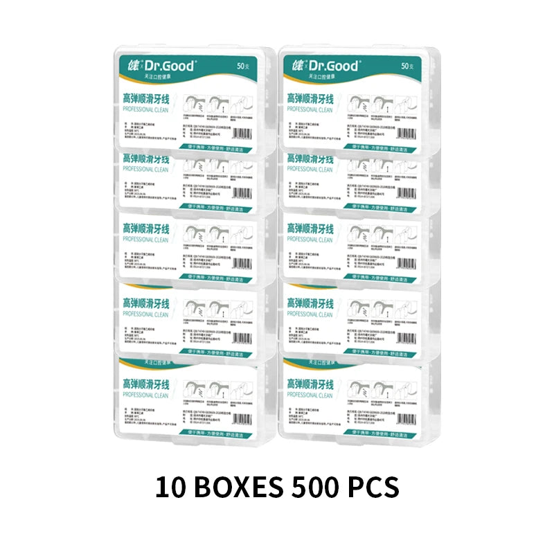 50/100/150/250/500pcs Portable Disposable Dental Floss Plastic Toothpick High-tension Dental Floss Stick Dental Box Oral Care