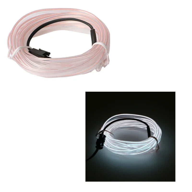 5m Car Interior Atmosphere Lighting LED Strip 5V DIY Flexible EL Cold Light Line Tube With USB Auto Decoration Ambient Lamp