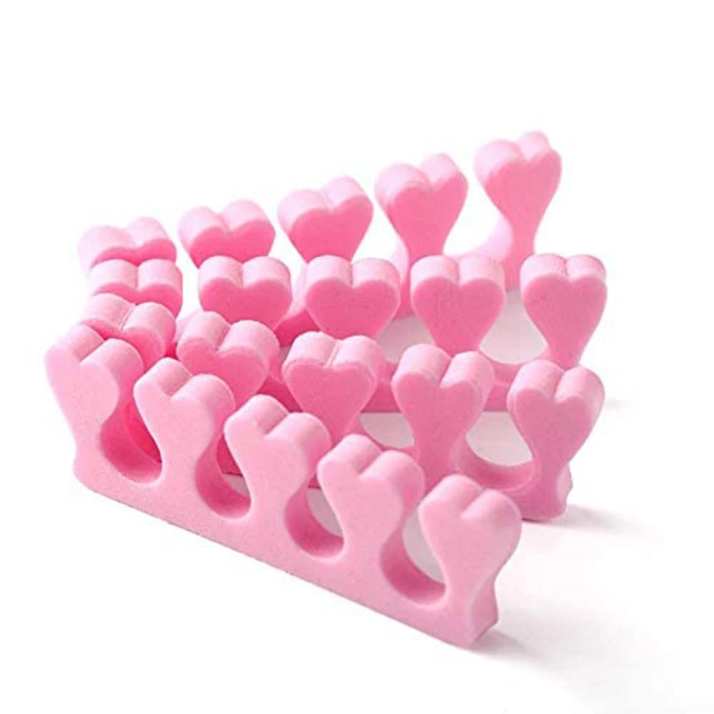 YIKOOLIN 100 séparateurs d'orteils souples pour les doigts et les pieds, outils de nail art flexibles en forme de cœur, pour la pratique de la manucure et de la pédicure