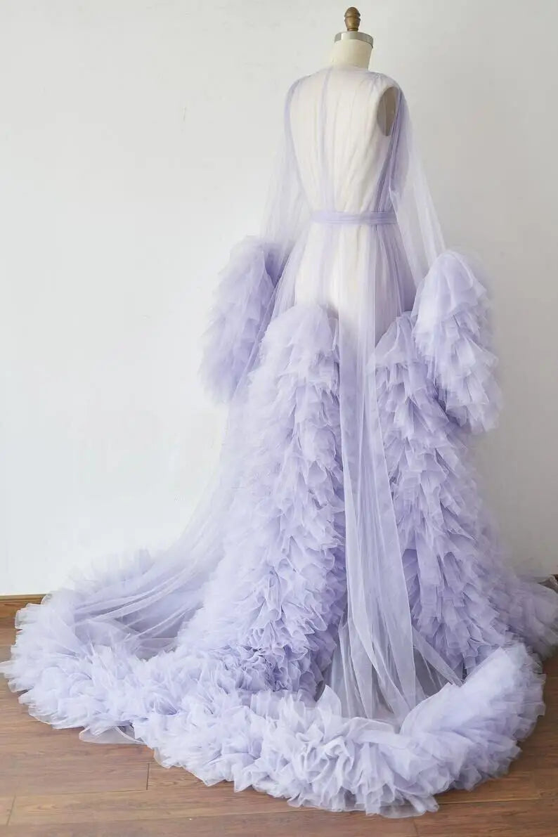 Robes de maternité, peignoirs longs en tulle pour femmes, robes de chambre pour séances photo, anniversaires, robes de mariée sexy et moelleuses, vêtements de nuit pour fêtes, robes sur mesure 2021