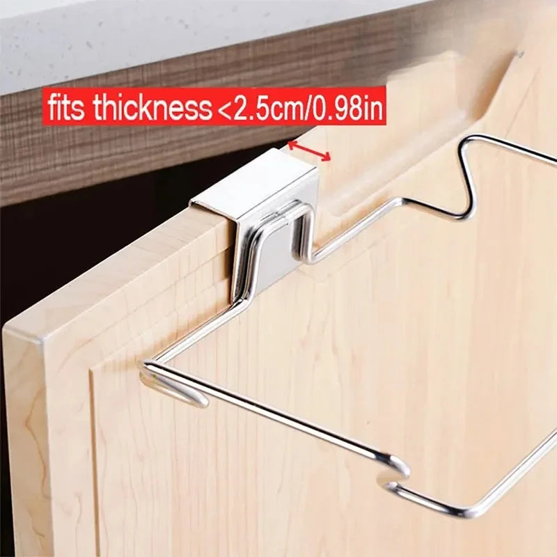 Porte-poubelle de cuisine en acier inoxydable avec support de suspension, support pour sacs poubelle, accessoires de cuisine