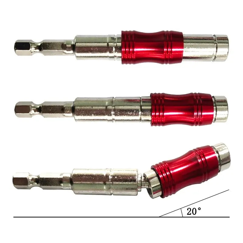 Poignée hexagonale incurvée rouge, tige d'extension directionnelle, vis magnétique, pointe de perçage, adaptateur universel, accessoires pour outils électriques, 1 pièce