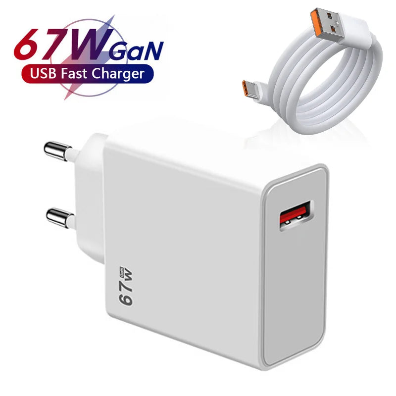 GaN – chargeur USB rapide 3.0, câble de Charge pour Xiaomi 14 13 12 11 10 Ultra Redmi Note 12T 13 Pro Turbo 6A