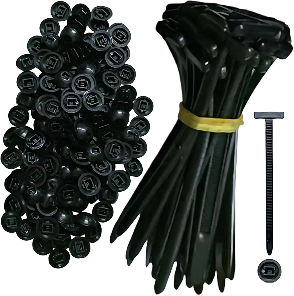 Boucle d'attache de câble universelle en Nylon, support d'attaches à fermeture éclair robuste avec conception de broches et de boutons, attaches de câble en plastique, attaches d'outils pour carrosserie de voiture