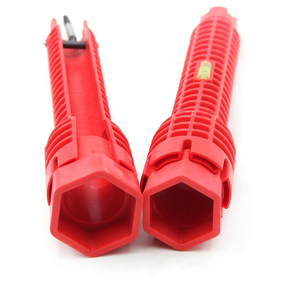 Clé d'évier rouge à trois têtes 8 en 1, pour enlever les vis du chauffe-eau, clé à douille pour tuyau d'eau, ensemble d'outils manuels