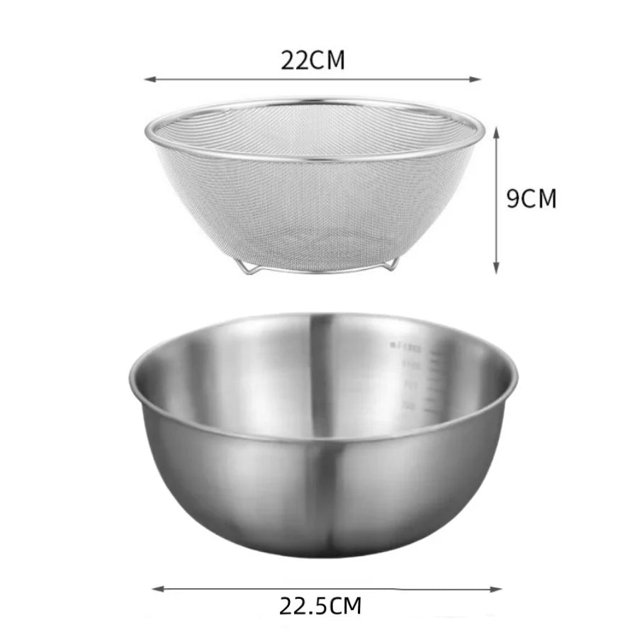 Ensemble de bols en acier inoxydable 1-3, avec échelle pour la cuisson, le stockage des aliments, bols à mélanger de grande capacité pour les essentiels de la cuisine à domicile