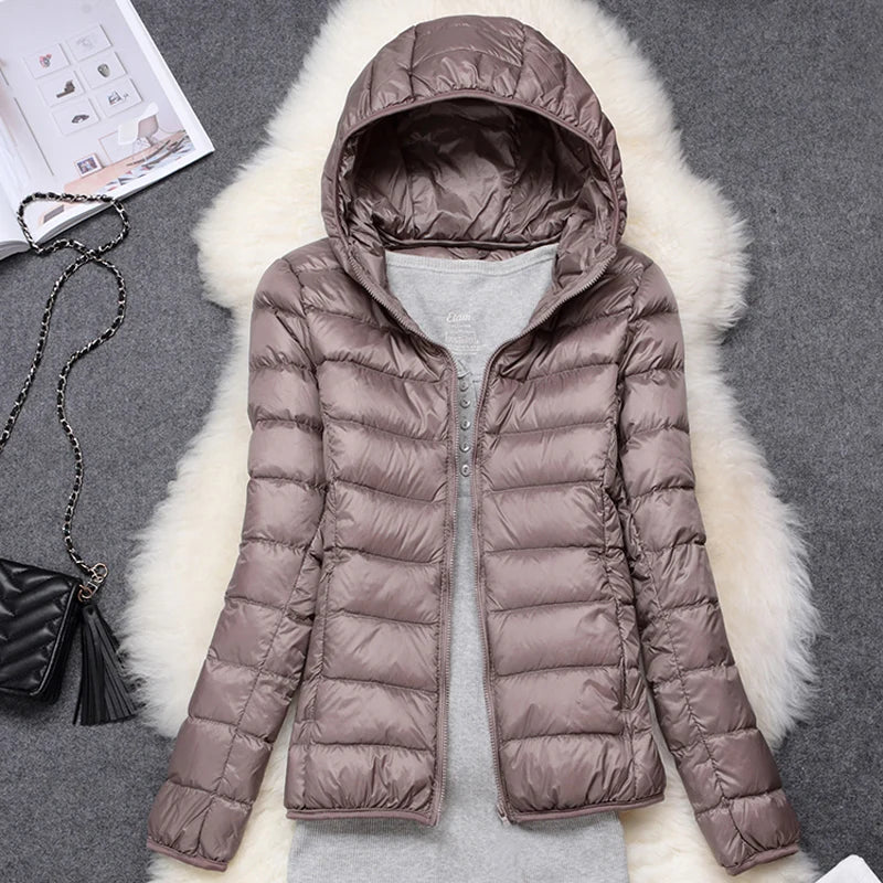 Veste bouffante à capuche pour femme, 15 couleurs, grande taille 5XL 6XL 7XL, nouvelle collection printemps-automne 2025, Ultra légère, emballable