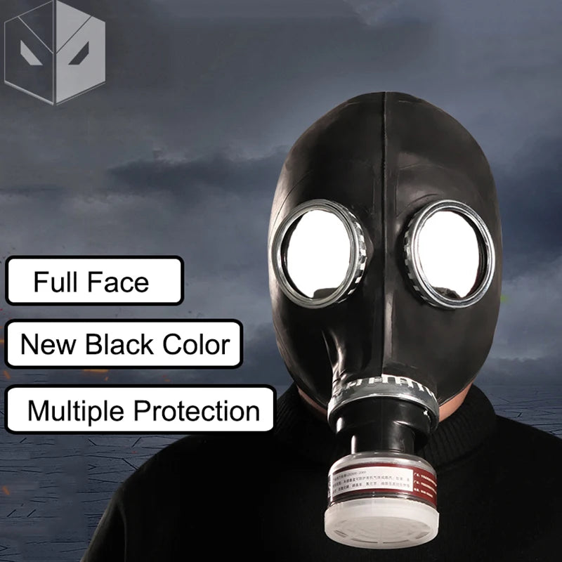 Masque complet à gaz noir polyvalent, nouveau Type 64, respirateur, peinture, Spray, Pesticide, masque en caoutchouc naturel, masque de prévention chimique