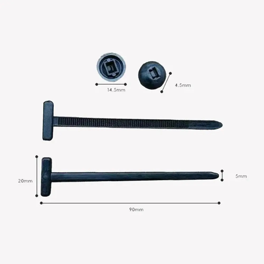 Boucle d'attache de câble universelle en Nylon, support d'attaches à fermeture éclair robuste avec conception de broches et de boutons, attaches de câble en plastique, attaches d'outils pour carrosserie de voiture