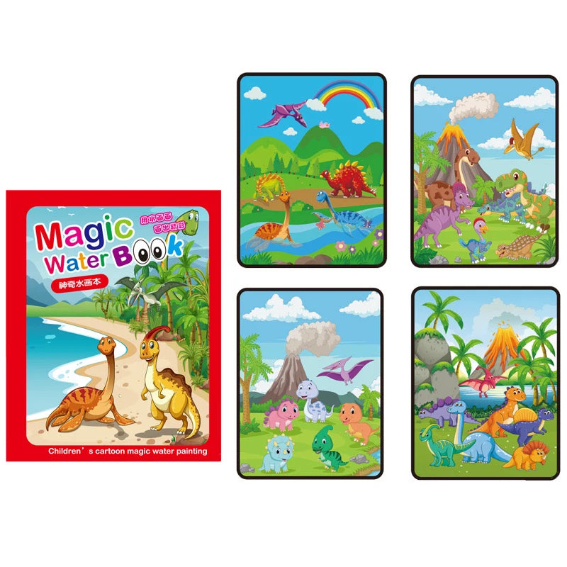 Carnet de dessin à l'eau réutilisable 1P - Bloc de peinture magique sans dégâts avec stylo à eau rechargeable