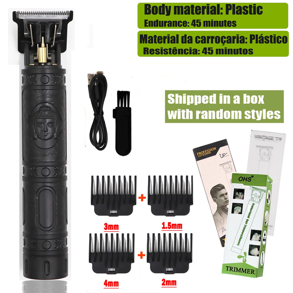 T9 HairClipper Beard Shaving Body Hair Trimmer Clippers Electric Machine Men Haircut Machine 0mm Barber ShaverDragon Carved