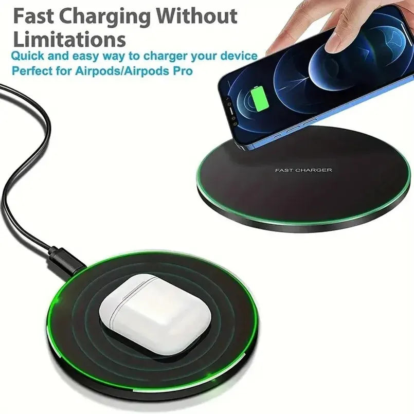 Chargeur sans fil 30 W pour iPhone 15, 14, 13, 12, X Pro Max, station de charge rapide par induction pour Samsung S23, S22, Xiaomi et Huawei