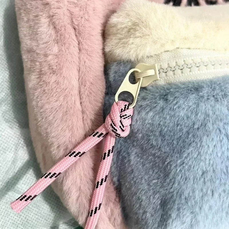 Sac à dos en cuir véritable pour enfants, peluche Disney Stitch, rose, grandes oreilles, tête d'alien, bloc de couleur
