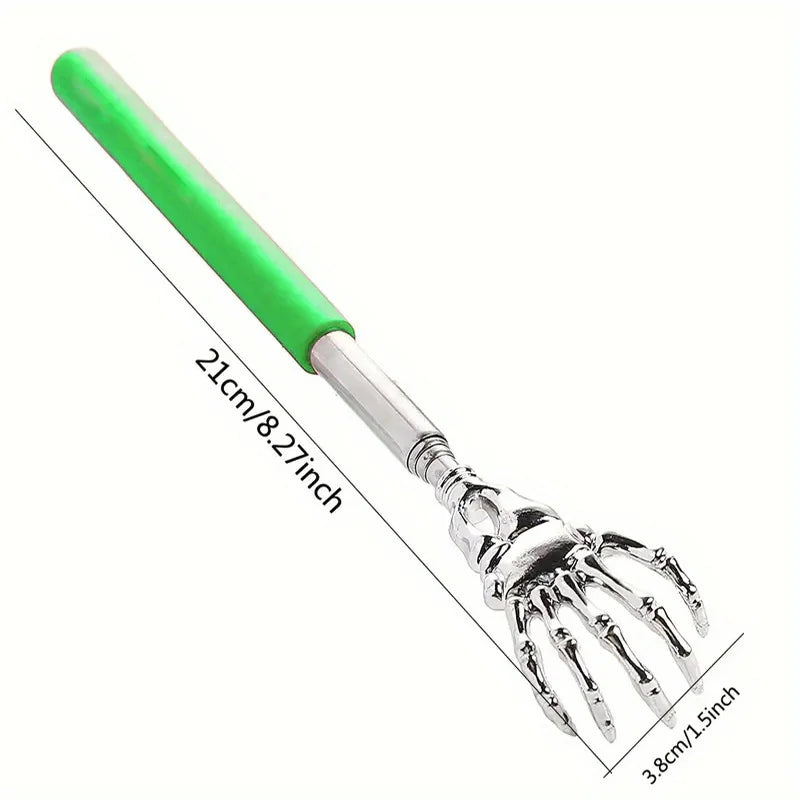 Adjustable Stainless Steel Back Scratcher with Retractable Claw for Portable and Convenient Massage and Tickle Relief