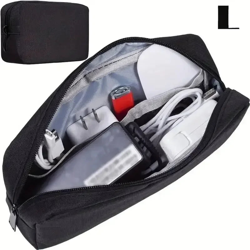 Sacoche de rangement pour câbles et cordons, sac de voyage pour petits appareils électroniques, sac de rangement pour cartes SD et batteries externes