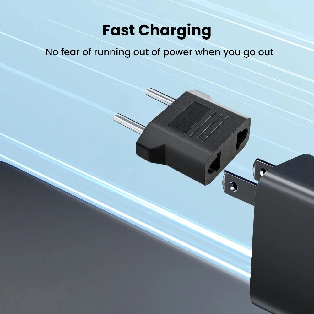America European Mini US To EU Power Plug Adapter Russia Australia Travel Plug Converter Adapter Korea 4.0mm 4.8mm Plug 6A 125A