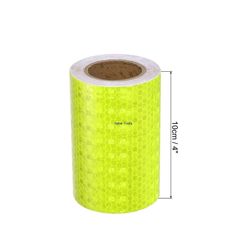 Autocollants réfléchissants jaunes fluorescents pour vélo, 2.5cm/5cm/10cm/20cm x 5m, bande de sécurité d'avertissement étanche à haute visibilité pour véhicule