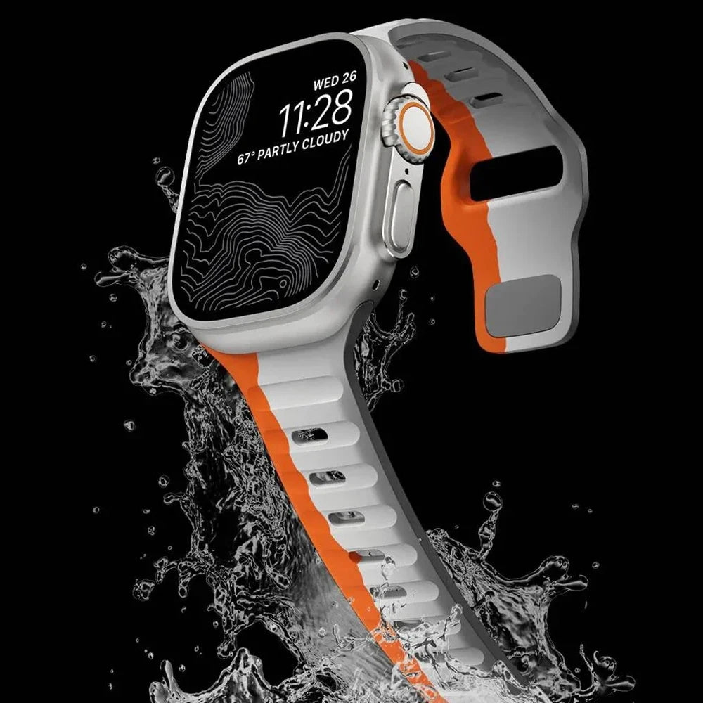Bracelet en Silicone souple pour Bracelet de montre Apple Ultra 49mm 44mm 45mm 42mm 41mm 42mm 38mm, Bracelet de montre Sport iwatch série 8 7 6 5