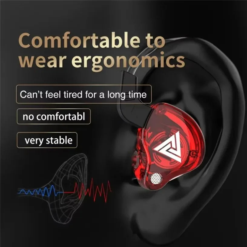 Nouveau casque sport avec microphone, écouteurs filaires 3,5 mm QKZ AK6, écouteurs intra-auriculaires stéréo pour iPhone, casque de course avec micro intégré