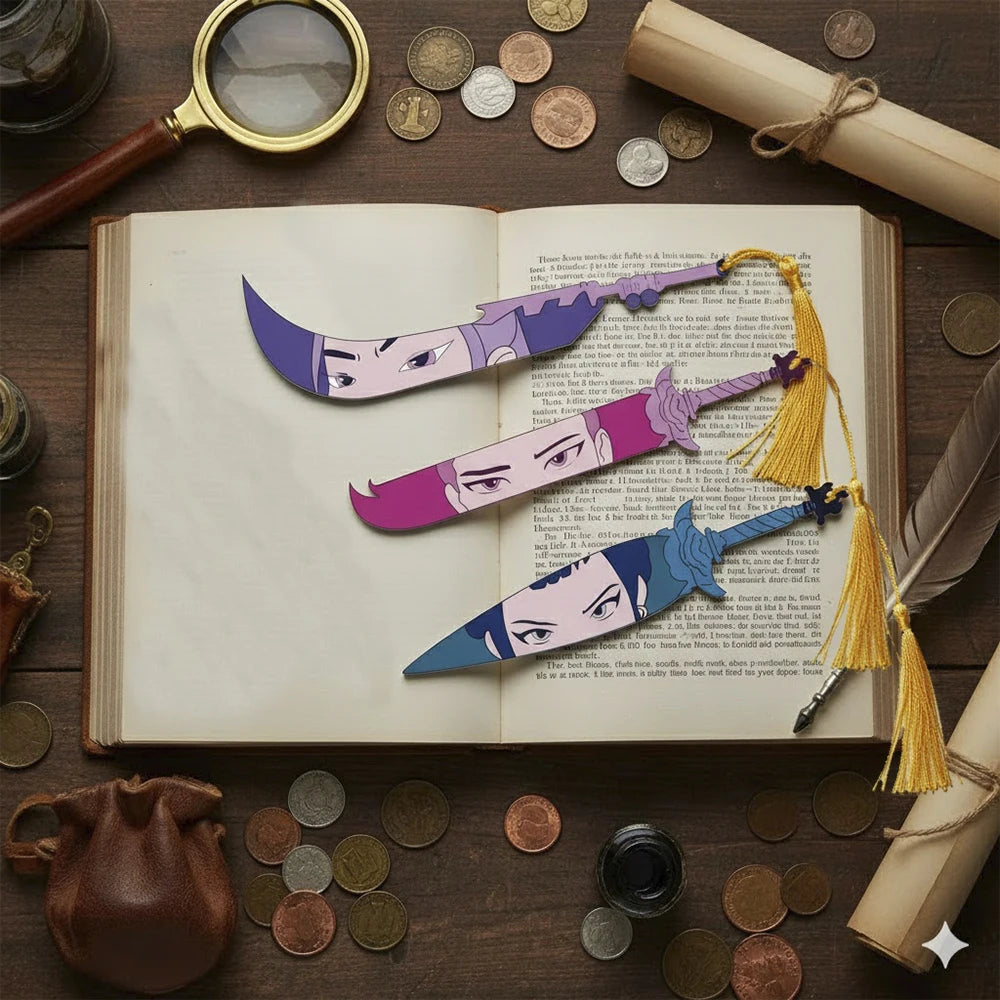 Marque-pages acryliques Kpop Demon Hunters - Accessoire de livre - Fournitures de lecture - Cadeau pour enseignants - Accessoires Kpop Demon Hunter - Papeterie mignonne